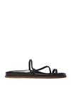 Emme Parsons Bari Leather Toe Ring Sandals In Black