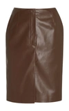 Nanushka Regan Tailored Vegan Leather Mini Skirt In Brown