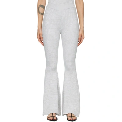 Anna Quan Women's Gerrie Ribbed-knit Cotton Flared-leg Pants In Pebble