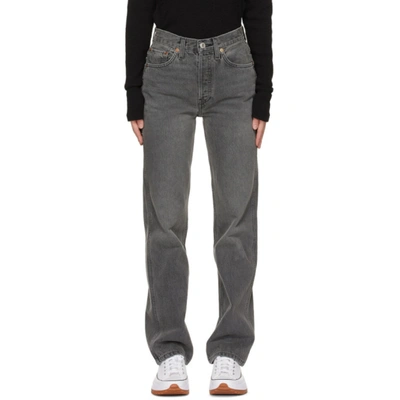 Re/done 90s High-rise Loose Straight-leg Jeans In Grey