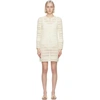 SAINT LAURENT OFF-WHITE CROCHET JANE MINI DRESS