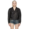 SAINT LAURENT BLACK LEATHER OVERSIZED MOTORCYCLE JACKET