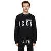 Dsquared2 Icon-print Crew Neck Sweatshirt In 968 Black