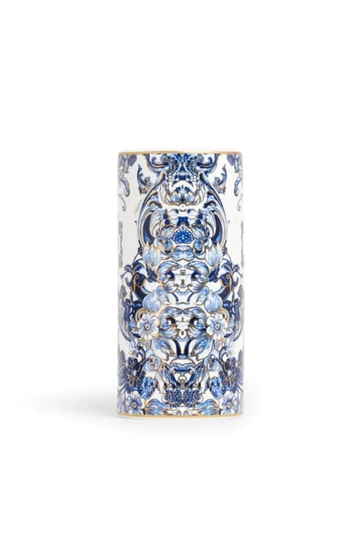 Roberto Cavalli Home Azulejos Medium Vase In Blue