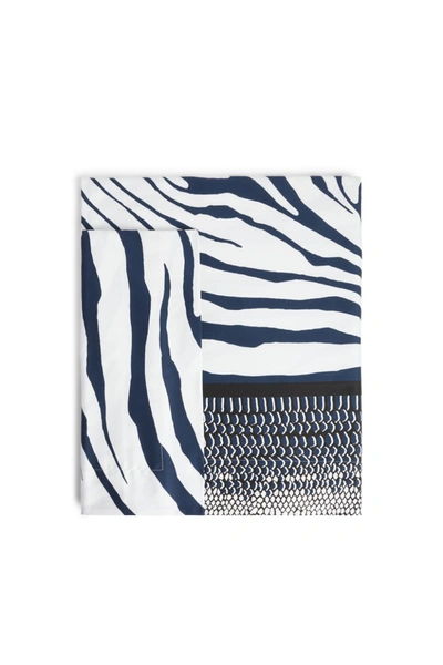 Roberto Cavalli Home Zebra And Python Print King Duvet Cover Set In Blue