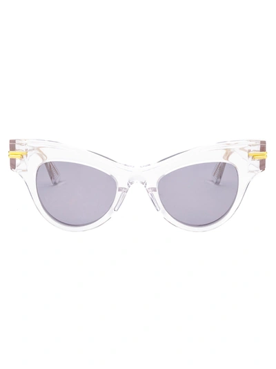 Bottega Veneta Bv1004s Sunglasses In 002 Crystal Crystal Grey