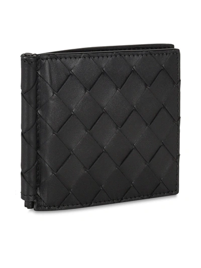 Bottega Veneta Intrecciato Weave Bi-fold Wallet In Black