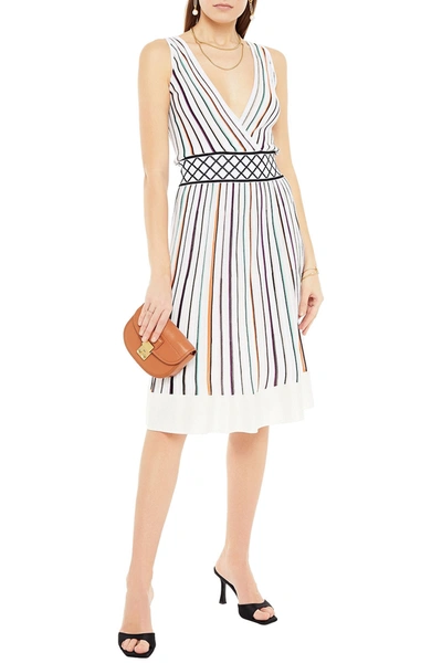 Missoni Striped Stretch-silk Dress In White