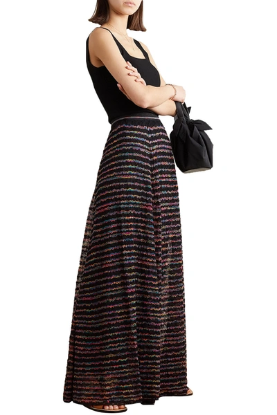 Missoni Striped Crochet-knit Maxi Skirt In Black