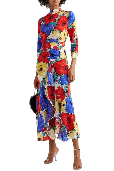 Rixo London Lucy Open back Floral print Silk Crepe De Chine Dress