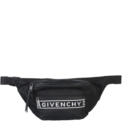 Pre-owned Givenchy Black Leather 4g-webbing Technical Belt Bag