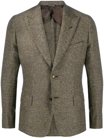 Reveres 1949 1949 Herringbone Tailored Blazer In Brown