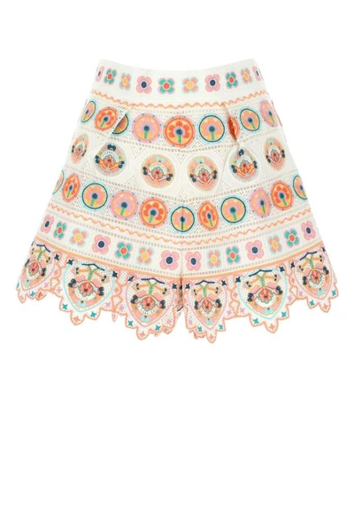 Zimmermann Brighton Embroidered Cotton Shorts In Multi-colour