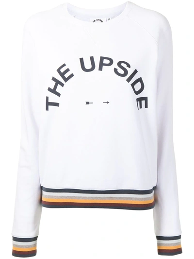 The Upside Bondi Logo-print Cotton-jersey Sweatshirt In White