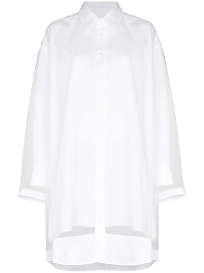 Maison Margiela White Oversized Cotton Shirt Dress