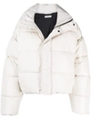 Balenciaga Bb Oversized Cropped Hooded Quilted Shell Jacket In Neutrals