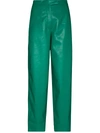 ANOUKI FAUX-LEATHER TAPERED TROUSERS