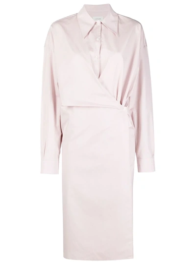 Lemaire Wrap-detail Shirt Dress In Pink