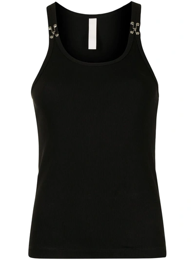 Dion Lee E-hook Organic Cotton Rib Tank Top In Black