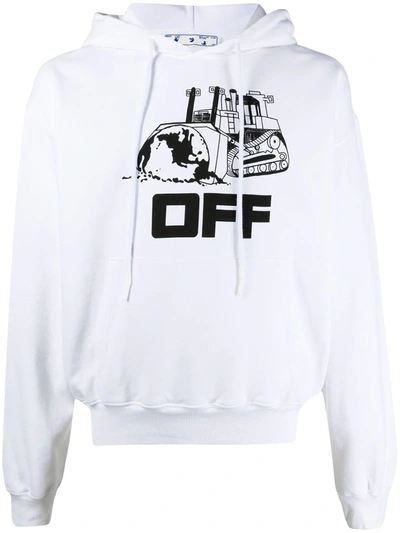 Off-white Arrows Graphic-print Drawstring Hoodie In White
