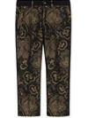 Dolce & Gabbana Tuxedo Pants In Ornamental Lamè Jacquard In Black