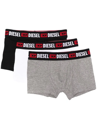 Diesel Kids' Three-pack Logo Boxers In Black