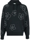 SANDRO EMBROIDERED FLORAL LONG-SLEEVED HOODIE