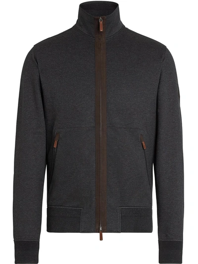 Ermenegildo Zegna Knitted Zip-up Track Jacket In Grey