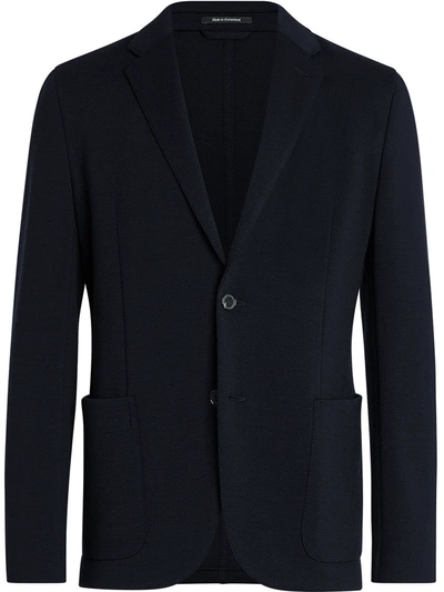 Ermenegildo Zegna Notched-lapel Single-breasted Blazer In Blue