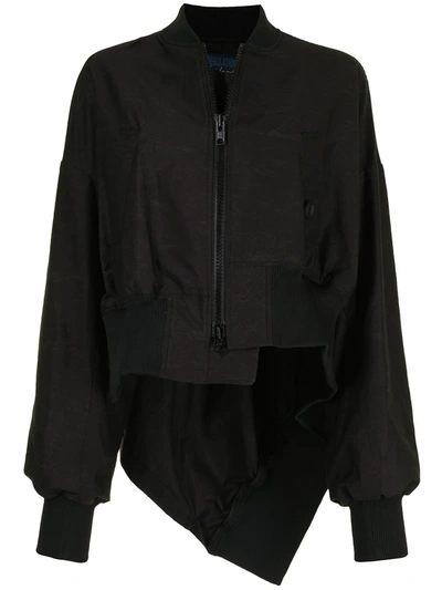 Yohji Yamamoto Asymmetric Bomber Jacket In Black