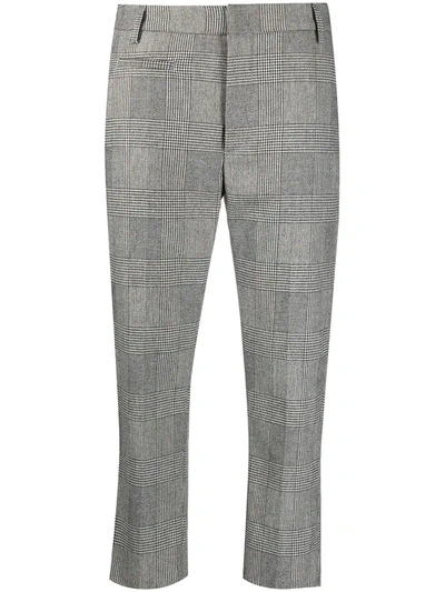 Dondup Checked Cropped Trousers In White