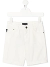Emporio Armani Teen Cotton-blend White Shorts In White