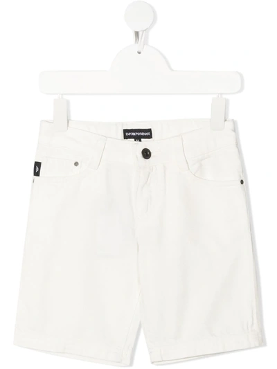 Emporio Armani Teen Cotton-blend White Shorts
