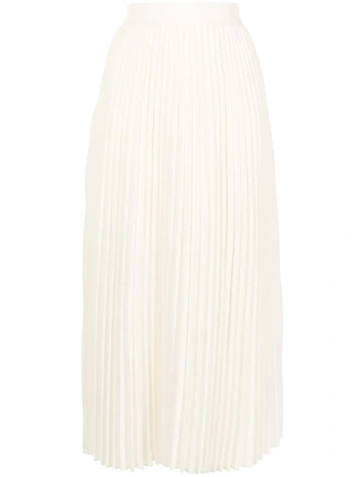 Co Essentials Elastic-waist Pleated Skirt In Ivory