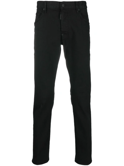 Dsquared2 Mid-rise Slim-fit Jeans In Black