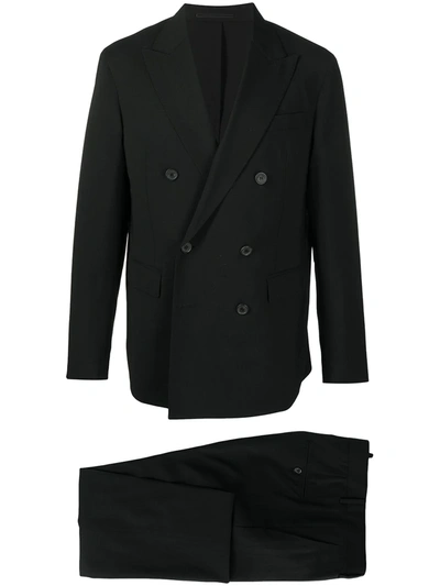 Dsquared2 Double-breasted Wool Suit In Black