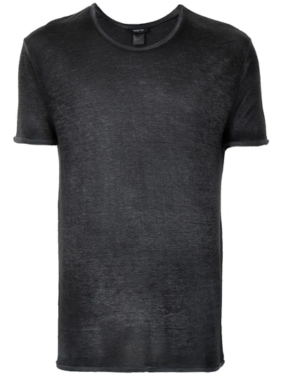Avant Toi Faded Crew-neck T-shirt In Black