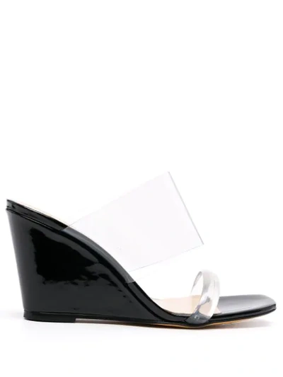 Maryam Nassir Zadeh Olympia Wedge Sandal In Black Croc Calf In Multi