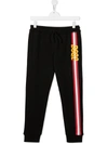 Dsquared2 Teen Logo Stripe-print Track Pants In Black