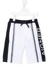 Aigner Logo Stripe Shorts In White