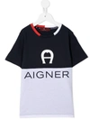 Aigner Two-tone T-shirt In Blue