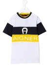 AIGNER LOGO条纹T恤