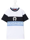 AIGNER LOGO条纹T恤