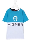 Aigner Two-tone T-shirt In Blue