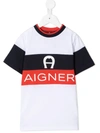 AIGNER LOGO条纹T恤