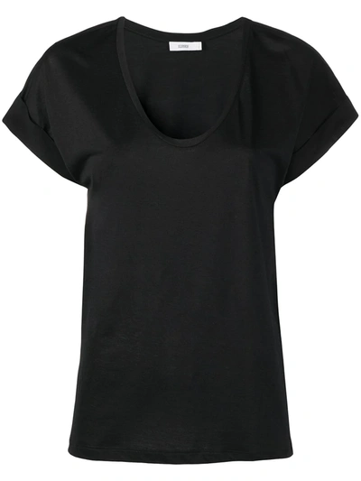 Closed Plain U-neck T-shirt In Black