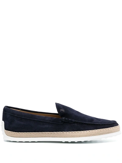Tod's Slip-on Suede Loafers In Blue