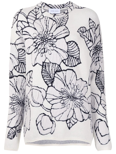 Christian Wijnants Floral-print Oversized Jumper In White