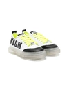 Msgm Teen Lace-up Transparent-sole Trainers In White