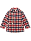 GUCCI CHECK-PATTERN WOOL COAT